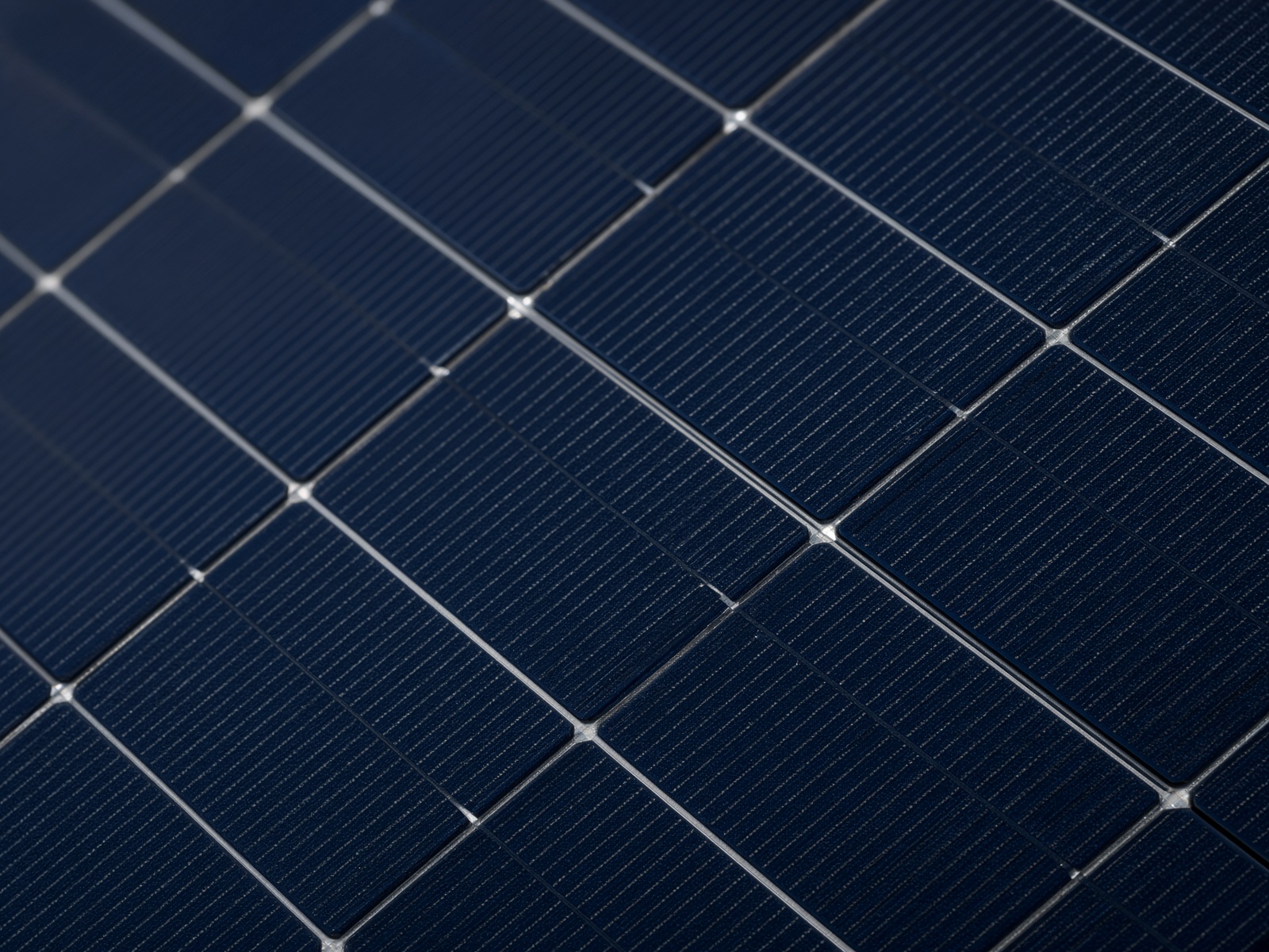Close-up of monocrystalline solar cells